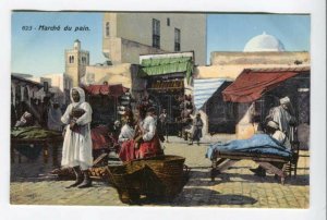 425852 Tunis Bread market Vintage Lehnert & Landrock postcard