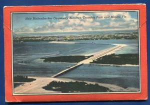 Miami Beach Magic City Rickenbacker Causeway Crandon Park postcard folder 