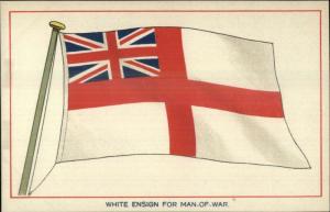 FLAG White Ensign For Man O War Ship  EFA E.F.A. c1910 Postcard EXC COND