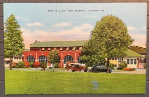 Vintage Postcard 1930-1945 Service Club, Fort Benning Columbus Georgia (GA)