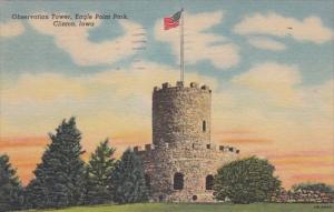 Iowa Clinton Observation Tower Eagle Point Park 1956 Curteich