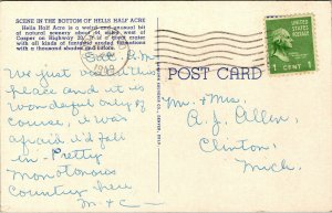 Vtg 1940s Scene in the bottom of Hell's Hall Acre Casper Wyoming WY Postcard