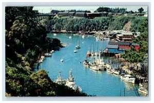 Vintage Noyo Harbor, Fort Bragg, California. Postcard  P71E