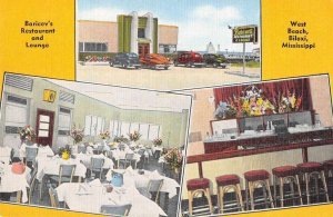 West Beach Mississippi Biloxi Baricev's Restaurant Vintage Postcard AA40649