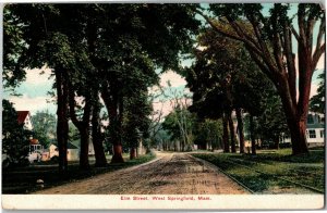 View Looking Down Elm Street, Springfield MA c1907 Vintage Postcard O36