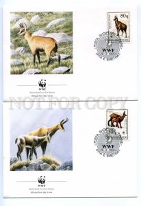 417353 ALBANIA 1990 year First Day covers WWF Deers Protection of Nature