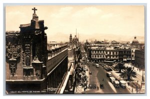 RPPC Calle Monte de Piedad Street View Mexico City Mexico UNP Postcard H21