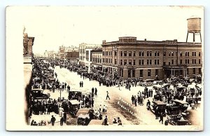 RPPC ALBERT LEA, MN Minnesota ~ BROADWAY STREET SCENE 1918  Postcard