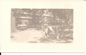 RPPC US Navy Sailor in Uniform, Seaman, AZO WWI Era, First World War 1914-1920