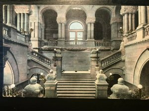 Vintage Postcard 1909 Western Staircase Capitol Building Albany New York