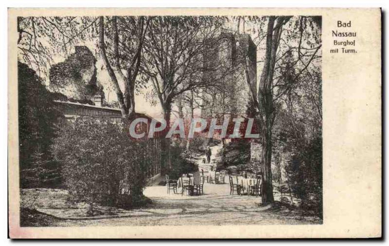 Old Postcard Bad Nassau burghol Mit Turm