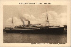 NORDDEUTHSCHER LLOYD BREMEN Doppelschrauben Steamship c1910 Postcard