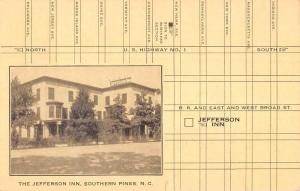 Southern Pines North Carolina Jefferson Inn Street View Antique Postcard K59902