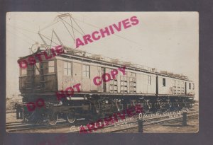 Deer Lodge MONTANA RPPC 1916 C.M. & ST. P. RR Railroad ELECTRIC MOTOR CAR Train