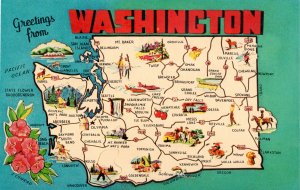 Greetings from Washington, the Evergreen State Postcard