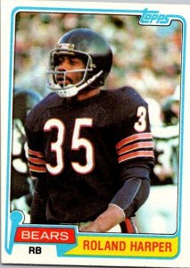 1981 Topps Football Card Roland Harper Chicago Bears sk60035