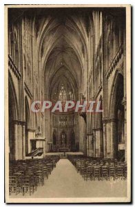 Old Postcard Metz Moselle Interior of the Cathedral Nave