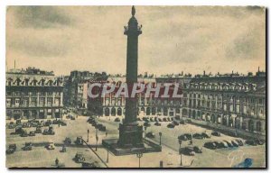 Old Postcard Paris and Place Vendome column and Wonders of the great Army