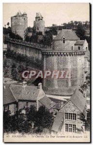 Old Postcard Fougeres Chateau La Tour Surienne and the Remparts
