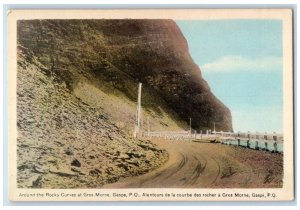 c1940's Around The Rocky Curves at Gros Morne Gaspe PQ Canada Postcard 