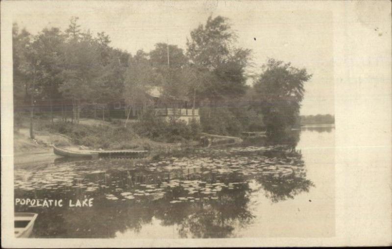 Medway MA Cottage on Popolatic Lake c1915 Real Photo Postcard