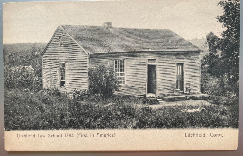 Vintage Postcard 1907-1915 First Law School in U.S., Litchfield, Connecticut CT