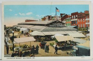 MD Baltimore Maryland Lexington Market c1920s Postcard Q2