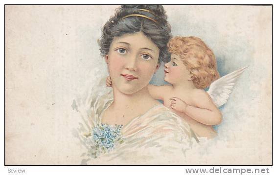 TC: Angel whispers in woman's ear, 1890s ; Fleischmann Co Yeast adv.