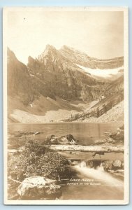 Lake Agnes In The Clouds Banff Alberta Canada Real Photo RPPC Postcard (Z25)