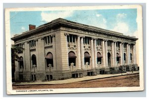 Vintage 1918 Colorized Photo Postcard Carnegie Library Atlanta Georgia