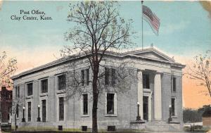 E37/ Clay Center Kansas Ks Postcard 1914 Post Office Building