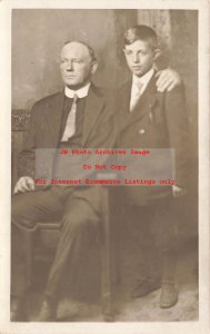 Studio Shot, RPPC, Crawford Studio Photo, Rochester New York, Father & Son