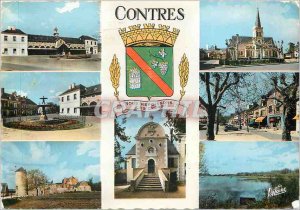 Postcard Modern Contres Loir et Cher The hall The Church Fountain Javalet