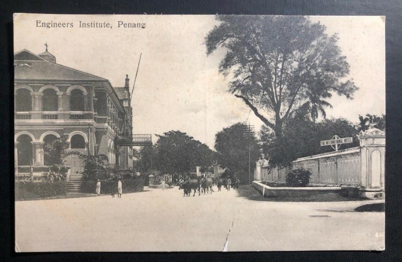Mint Penang Malaya Real Picture Postcard RPPC Engineers Institute