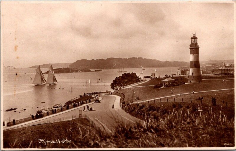 Lighthouse Plymouth Hoe Devon England 1930