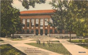 1930s ANN ARBOR MICHIGAN General Library University hand colored 11265