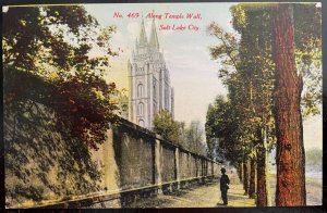 Vintage Postcard 1907-1915 Along the Temple Wall, Salt Lake City, Utah