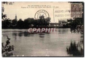 Old Postcard Bridges of this landscape on the Louet to I Eglise Saint Maurille