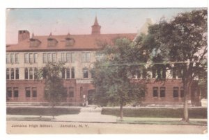 Jamaica High School, Jamaica, Queens, Long Island, Antique Hand Colored Postcard