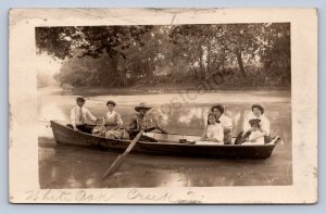 J99/ Georgetown Ohio RPPC Postcard c1910 White Oak Creek Boat  241