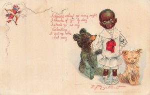 Pore Li'l Mose & Billy Bear & Dog~1903 Tuck Outcault Vinegar Valentine Postcard