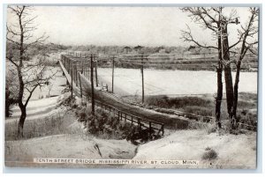 c1910 Tenth Street Bridge Mississippi River St. Cloud Minnesota Vintage Postcard