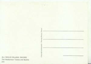 Oxfordshire Postcard - All Souls College - Oxford - Ref 20847A