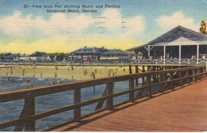 PC6833  BEACH & PAVILION, SAVANNAH BEACH, GA