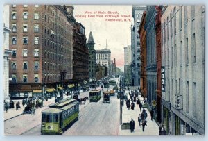 Rochester New York NY Postcard View Of Main Street Looking East c1910's Antique