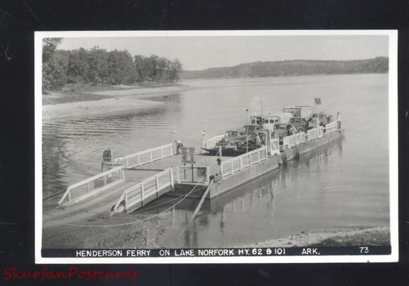 RPPC LAKE NORFORK ARKANSAS HENDERSON CAR FERRY VITNAGE REAL PHOTO POSTCARD