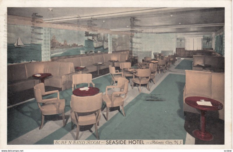 ATLANTIC CITY , New Jersey , 1930s ; SEASIDE HOTEL , Sun N Sand Room