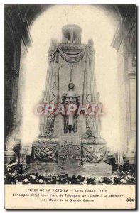 Postcard Old Army Fetes victory July 14, 1919 Cenotaph erected under the & # ...