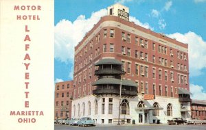 Marietta Ohio 1950s Postcard Motor Hotel Lafayette