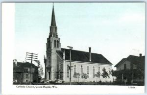 GRAND RAPIDS, Wisconsin  WI    CATHOLIC CHURCH  ca 1910s Photoette  Postcard